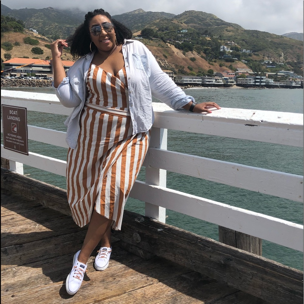 ASOS Striped Wrap Dress